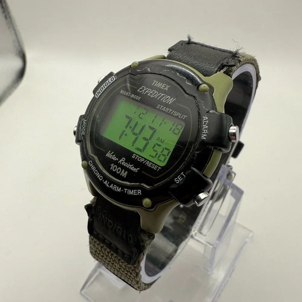 Timex Expedition Chrono Alarm Timer 41mm Digital Women's Watch (New Battery)